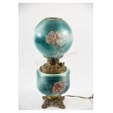 Victorian Hand Painted Rose Double Globe Lamp