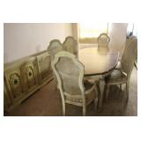 Traditional Style Antique Cream Dining Table