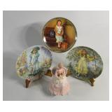 Bisque Figurine & Collector Plates