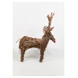 Wood Sleigh, Reindeer & Plush Snowman & Santa