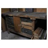 Wood Drawer Work Bench in Garage