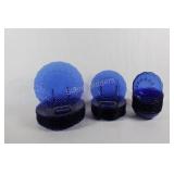 Pressed Glass Cobalt Blue 3PC Place Setting X 12