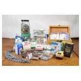 Nice Assortment of Nails, Screws, Chain & Bulbs