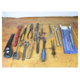 Assortment of Hand Tools, Drills & Magnetic Stand