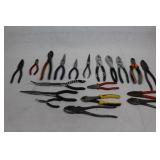 Large Assortment of Pliers in All shapes and Sizes