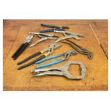 Assortment of Adjustable Pliers & Wrench