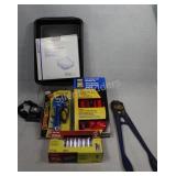 1/4" Drive SAE Socket Set, Strap Wrench, Light