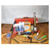 Red Tool Box with Hardware Contents