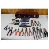 Wood Case with Assortment of Plier Sets