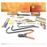 Wiss Pliers, Chisels, Crow Bars, Wood Boxes