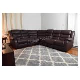Rocking & Reclining Sectional Leatherette Couch