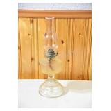 Yellow and Clear Pressed Glass Kerosene Lamp