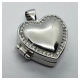 Sterling Silver Cubic Zirconia Locket Pendant