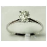 10K White Gold Diamond Solitaire Ring