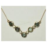 10KYellow Gold Genuine Alexandrite Dia Necklace