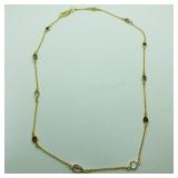 Sterling Silver Garnet Citrine & Amethyst Necklace