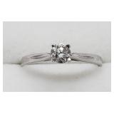 10K White Gold Diamond Solitaire Ring