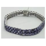 Sterling Silver Tanzanite Tennis Bracelet