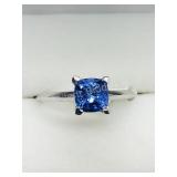 10K White Gold Tanzanite Solitaire Ring