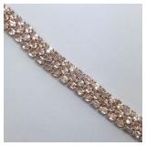 Rose Gold Plated Ster Silver Morganite Bracelet