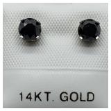 14K White Gold Black Diamond 0.92Ct Earrings