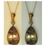 10K Yel Gold Turkish Zultanite Diaspore & Dia Neck