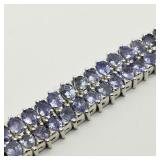 Sterling Silver 102 Pear Shape Tanzanite Bracelet