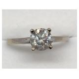 14K White Gold Diamond Solitaire Ring
