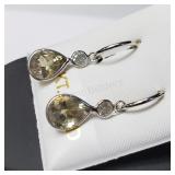 14K White Gold Color-Changing Sultanite 2 Dia Earr