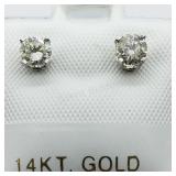 14K White Gold Diamond  0.52Ct Earrings