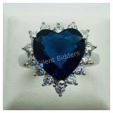 Sterling Silver Created Gemstone Ring