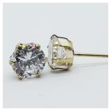 10K Yellow Gold Cubic Zirconia 6mm Earrings