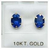 10K Yellow Gold Tanzanite Earrings