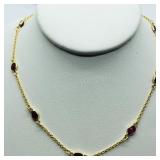 Gold plated Sterling Silver Ruby Necklace