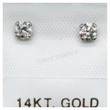 14K White Gold Diamond Earrings