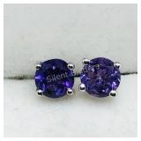 Sterling Silver 2 In 1 Amethyst Earrings