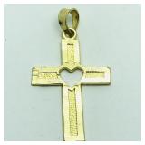 10K Yellow Gold Cross Shaped Pendant