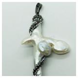 Natural Free Form Pearl W/ Fashion Cord Pendant