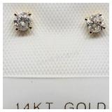 14K Yellow Gold Diamond  Earrings