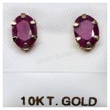 10K Yellow Gold Ruby Earrings