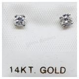 14K White Gold Diamond Earrings