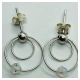 Sterling Silver Earrings And Pendant Necklace Set