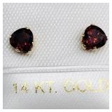 10K Yellow Gold Garnet Earrings