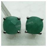 Sterling Silver Emerald Earrings