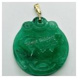 14K Yellow Gold Jadeite Pendant
