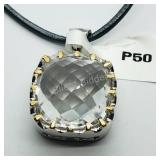 Brass White Topaz Pendant