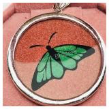 Sterling Silver Gemstone Painting Cord Pendant