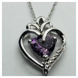 Sterling Silver Simulation Alexandrite Necklace