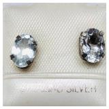 Sterling Silver Moonstone Stud Earrings