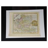 Engraved & Colored Poland Map, c.1764